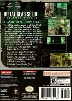 Metal Gear Solid - The Twin Snakes (Disc 1) box cover back